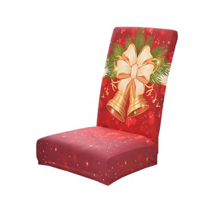 Magideal - Funda Para Silla Navideña, Funda Para Silla De Cena Navideña, Decoración Elástica Para El Hogar, Fundas Para Asientos Navideños Para Regalos De Fiesta Corbata De Moño