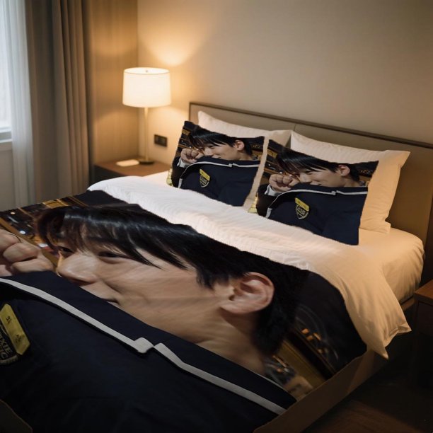 ATEEZ San School Uniform Style Duvet Cover Set Includes a Duvet Cover And Two Pillowcases Warm Bedding Suitable for All Seasons