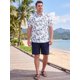 thumbnail image 2 of INSPIRE CHIC Camisa Impresa de Hombre Grande y Alto Manga Corta Casual de Playa 4XL Blanca, 2 of 5