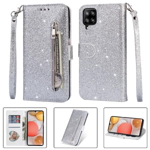 Funda Para Foxdock Elegante Funda Samsung Galaxy A42 5G Glitter Con Cremallera-Ideal Para El Uso Diario