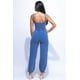thumbnail image 4 of Mono Casual Suave De Algodón Lavado Liso Con Tobillo Ajustable De Mezclilla (para Mujer), 4 of 4