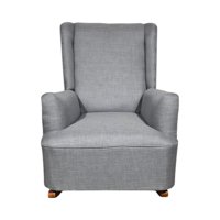 Diseños Valestrini - Sillon Mecedor Lino Gris Claro