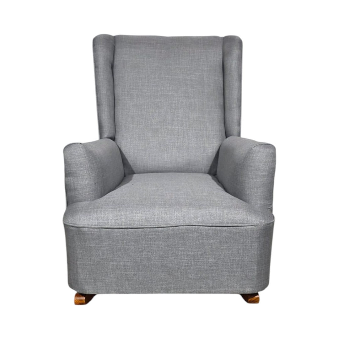 Diseños Valestrini - Sillon Mecedor Lino Gris Claro