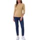 thumbnail image 2 of INSPIRE CHIC Camisetas de Mujer Mangas al Codo Cuello Barco Ajuste Ceñido Casual Camisetas Sólidas Caqui M, 2 of 6