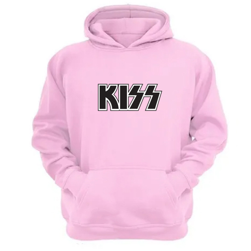 Genérico - Polerón Canguro Kiss Rosa Talla Xs Unisex