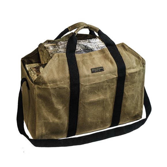 Bolsa de leña para leña Readywares, de lona encerada, muy resistente