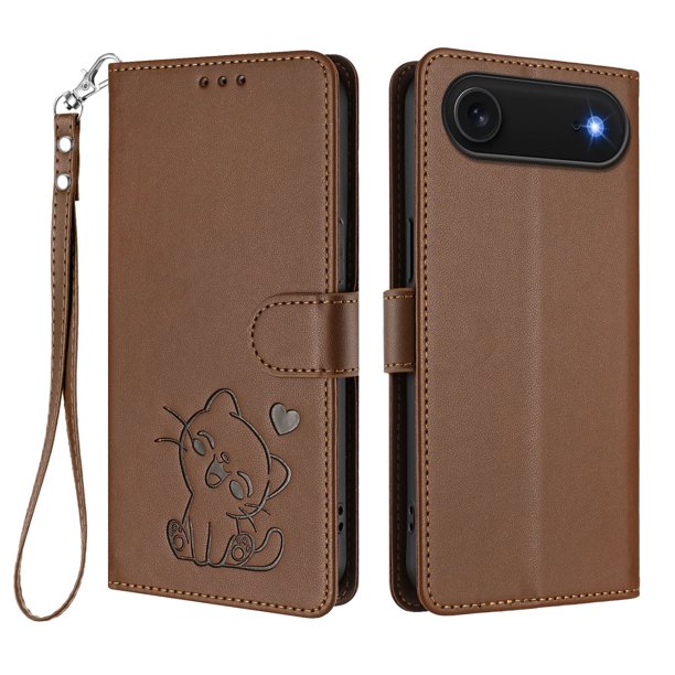 Carcasa Billetera de Cuero Sintético para iPhone Air, Marrón