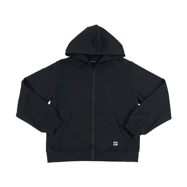 Poleron Niño Teen Zipper Negro Corona