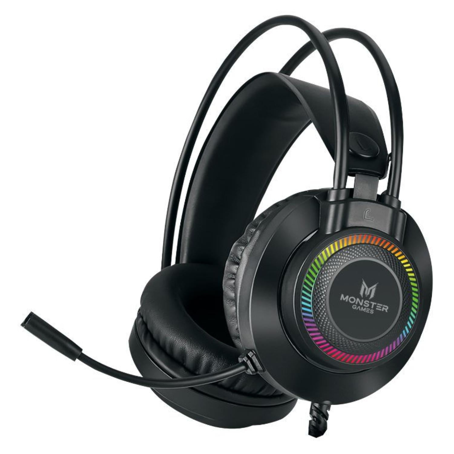 Monster Games - Audifonos Gamer Jack 3.5 Usb Rgb Ps4 Pc Throb