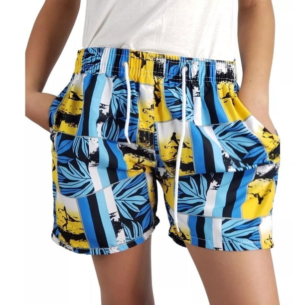 Traje De Baño Niños Jovenes Forro Malla Diseños Colores 208