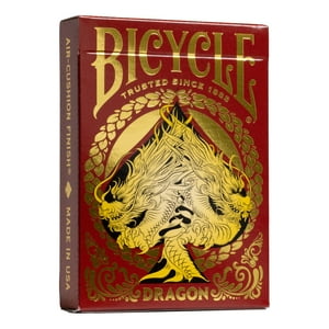 Bicycle - Juego De Cartas Para Bicicleta, Dragón Rojo, Lámina Dorada, Premium, 1 Baraja