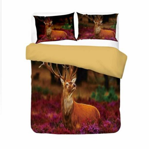 Animal Deer Quilt Duvet Cover Set Home Textiles Pillowcase Double Bed Linen3-Piece Bedding Set