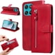 thumbnail image 5 of Funda tipo cartera para Motorola Moto G67 Power 5G con bolsillo con cremallera y ranuras para tarjetas – Función de soporte Rojo, 5 of 5