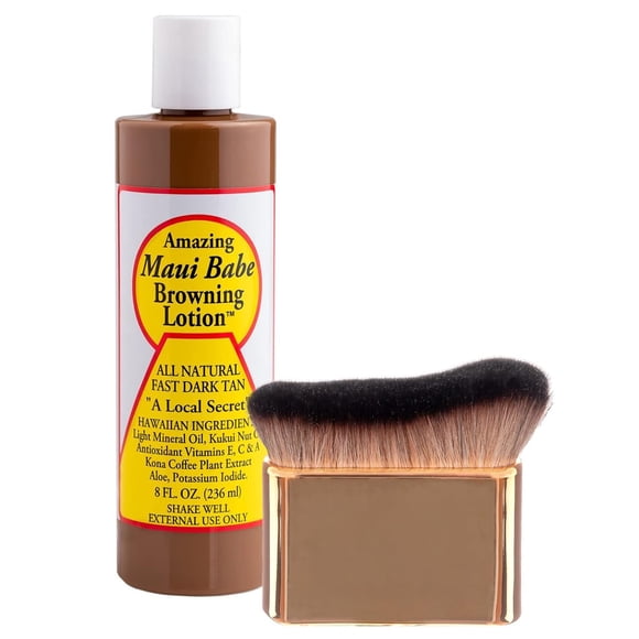 Loción bronceadora Maui Babe Browning 240 ml con cepillo corporal