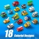 thumbnail image 3 of Set de vehículos de juguete JOYIN Pull Back City Cars and Truck x18, 3 of 9