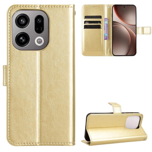 Funda tipo libro para OPPO Find X9, cartera todo‑en‑uno, funda multifuncional con tarjetero y correa de muñeca desmontable