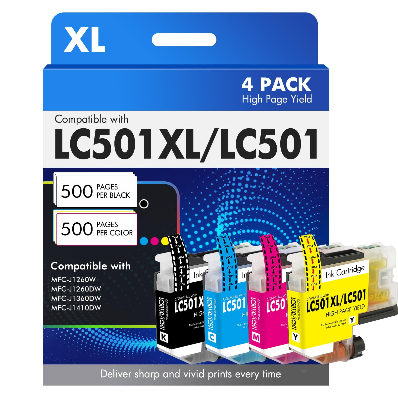 Cartuchos De Tinta Cool Toner Lc501 Lc501xl Para Impresora Brother
