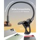 thumbnail image 2 of Soporte SAIJI con cuello de cisne para cama, 98 cm, brazo de piel, negro, 2 of 6