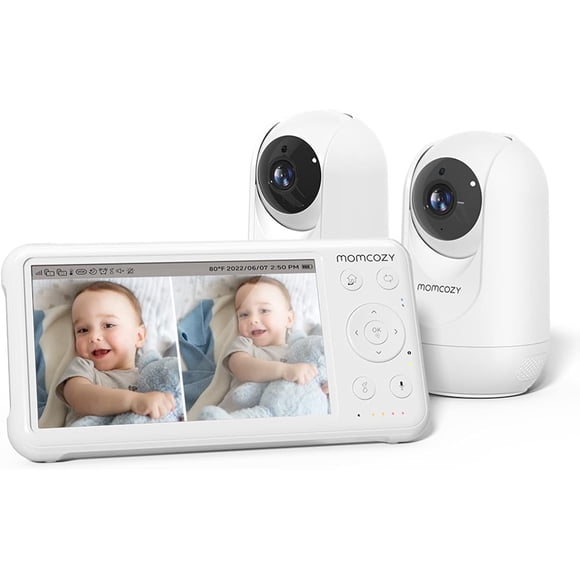 Baby Monitor Momcozy 2 Cámaras 5" 1080P Pantalla Dividida