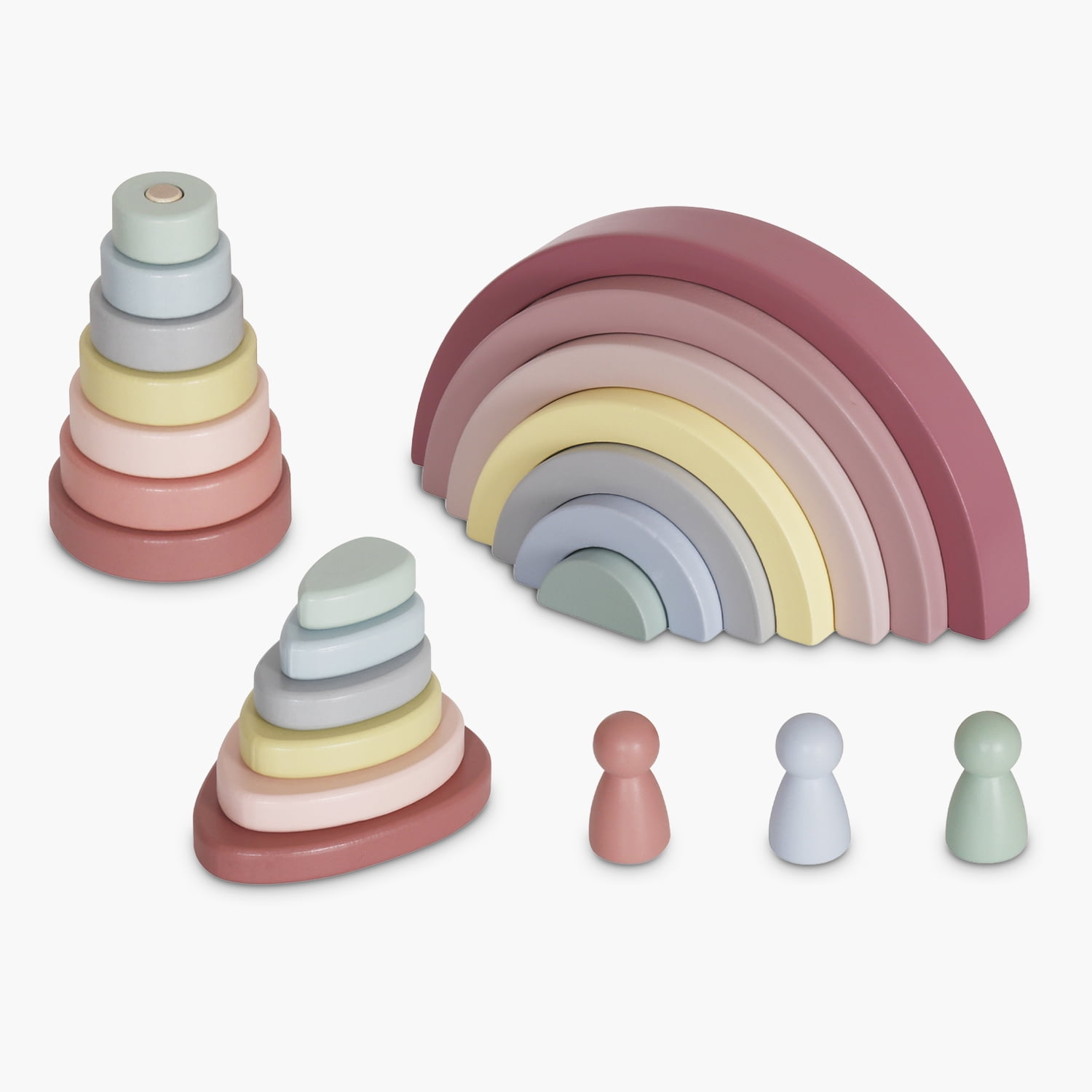 Form Design - Figuras Apilables Infantil De Madera Rosado