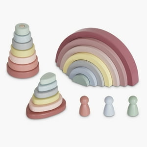 Form Design - Figuras Apilables Infantil De Madera Rosado