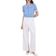 thumbnail image 2 of INSPIRE CHIC Blusa Vintage de Punto con Cuello de Solapa y Mangas Abullonadas con Volantes para Mujer XL Azul, 2 of 5