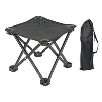 Magideal - Taburete De Campamento Taburete Plegable Portátil Silla Pequeña Reposapiés Asiento Taburete Plegable Para Acampar Taburete Plegable Para Exterior Play Negro Con Bolso