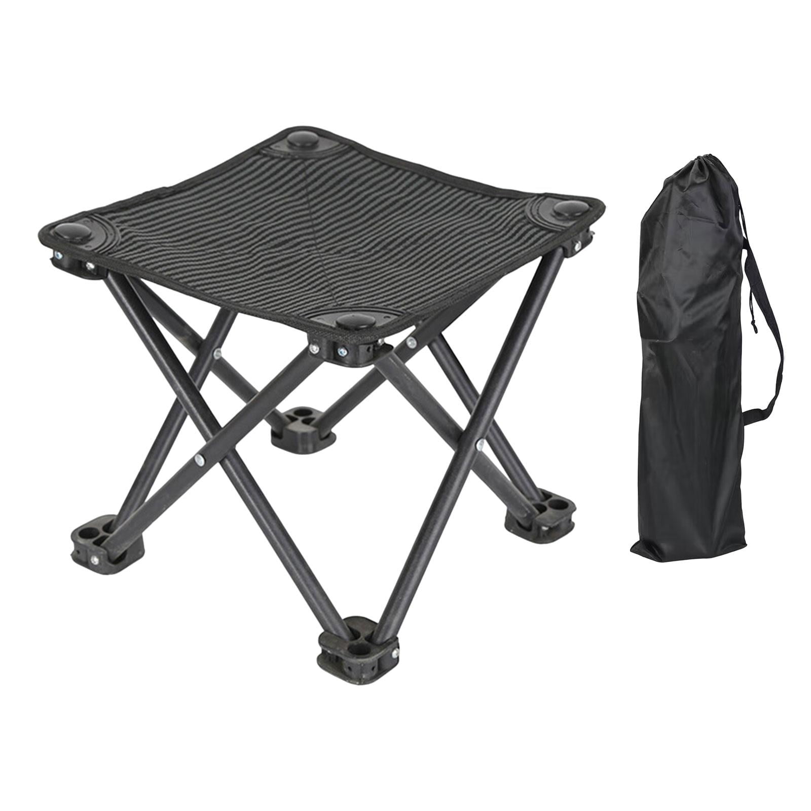 Magideal - Taburete De Campamento Taburete Plegable Portátil Silla Pequeña Reposapiés Asiento Taburete Plegable Para Acampar Taburete Plegable Para Exterior Play Negro Con Bolso