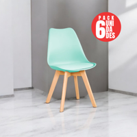 Tienda El Garage - Pack 6 Sillas Acolchadas Eames Menta