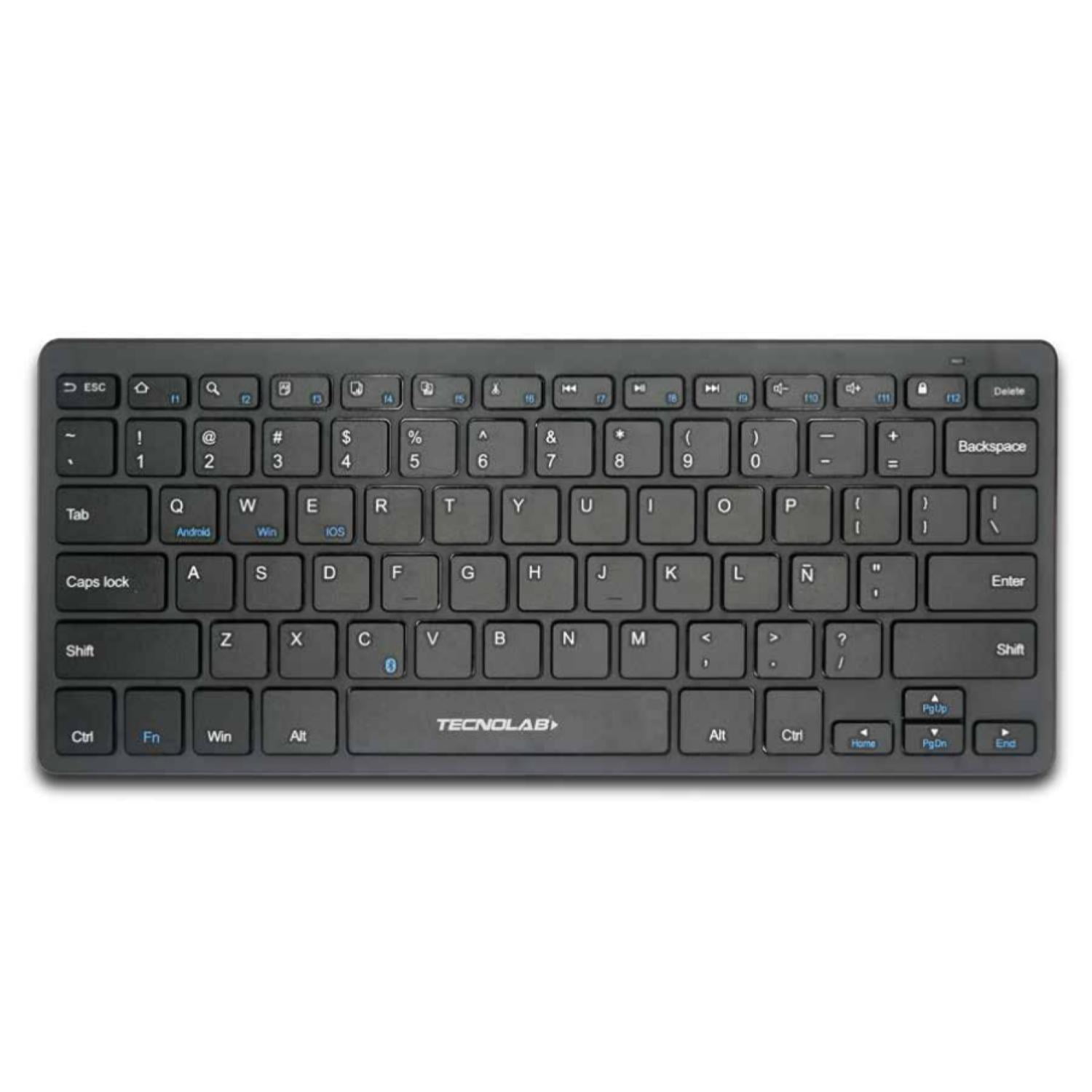 Tecnolab - Teclado Ultra Slim Inalambrico 78 Teclas Negro