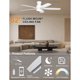 thumbnail image 2 of Ventilador de Techo Ohniyou de 52 Pulgadas LED con App, DC, Blanco, 2 of 3