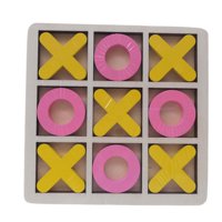 Magideal - Juego De Mesa Tic Tac Toe, Juego De Mesa De Ajedrez Xoxo, Juego De Rompecabezas Familiar Para Niños, Juguete De Mesa Xo, Rompecabezas Para Adultos Al , Amarillo Rosa