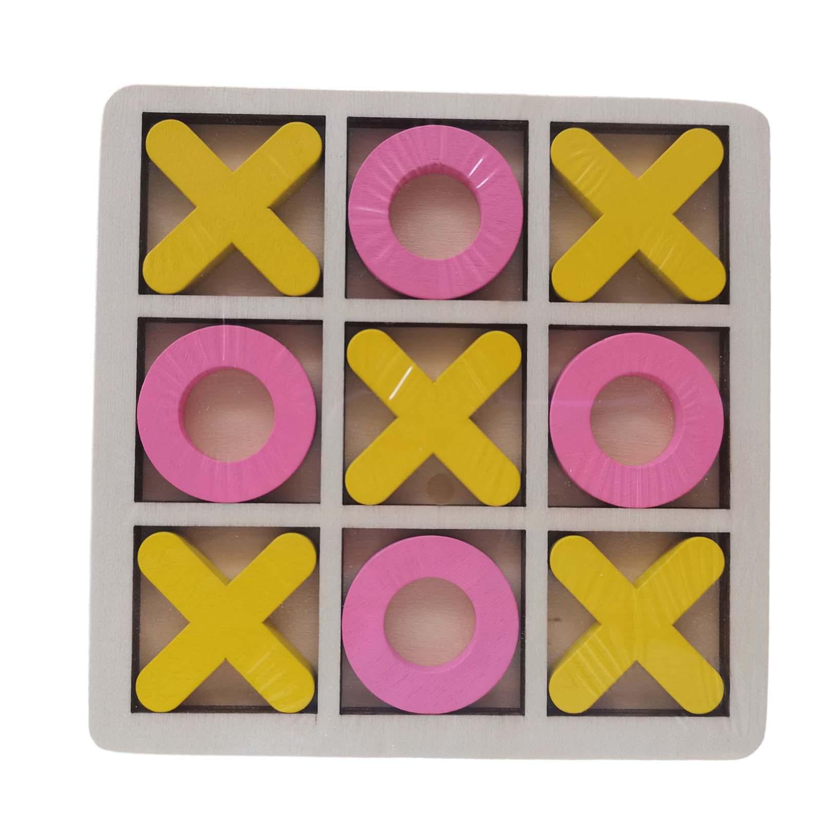 Magideal - Juego De Mesa Tic Tac Toe, Juego De Mesa De Ajedrez Xoxo, Juego De Rompecabezas Familiar Para Niños, Juguete De Mesa Xo, Rompecabezas Para Adultos Al , Amarillo Rosa
