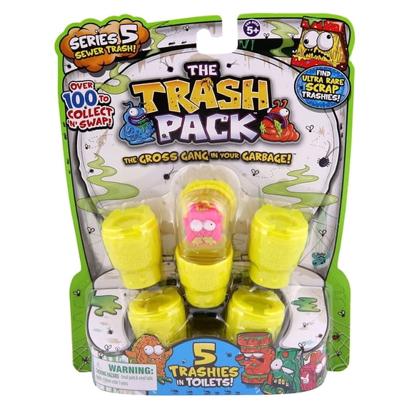 Figuras de la serie #5 de Toy Oonies Trash Pack, paquete de 5, con guía para coleccionistas