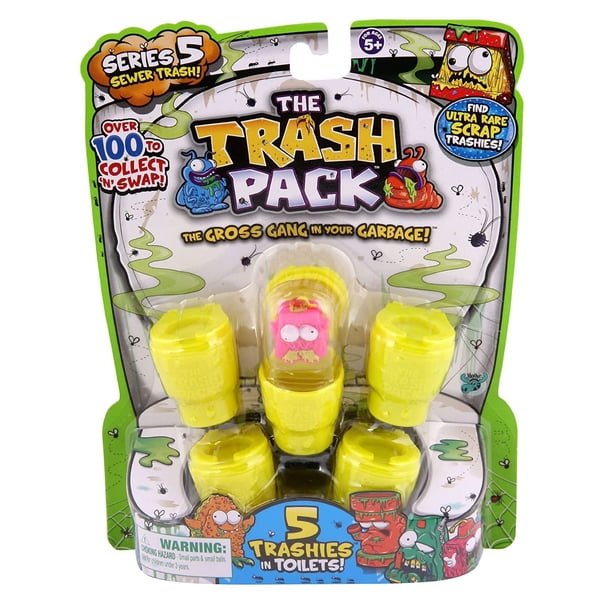 Figuras de la serie #5 de Toy Oonies Trash Pack, paquete de 5, con guía para coleccionistas
