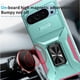 thumbnail image 4 of Funda Armada para Google Pixel 9 con Tapa Deslizante y Soporte Magnético Giratorio Verde, 4 of 5