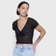 thumbnail image 3 of Polera Mujer M/C Cruzada Encaje Negro Corona, 3 of 4