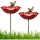 thumbnail image 1 of Estaca jardín flor metal hecha mano baño abejas cuenco agua pájaros resistente intemperie, 1 of 6