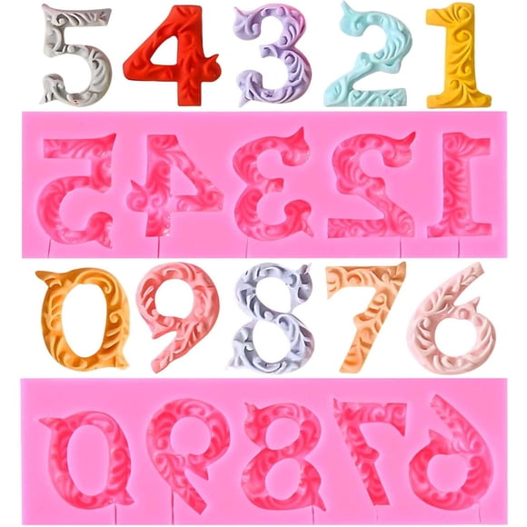 OBTANIM Silicone Number 09 3D Embossed Fondant Chocolate Mold