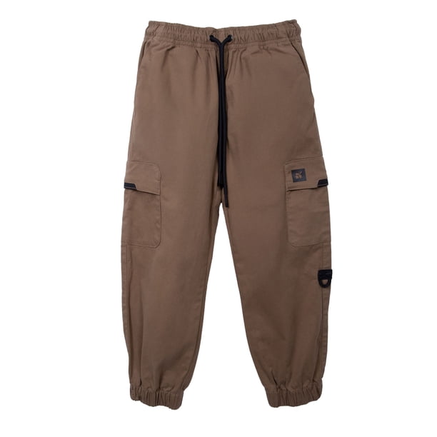 Pantalón Niño Jogger Cargo Forrado y Elasticado Café