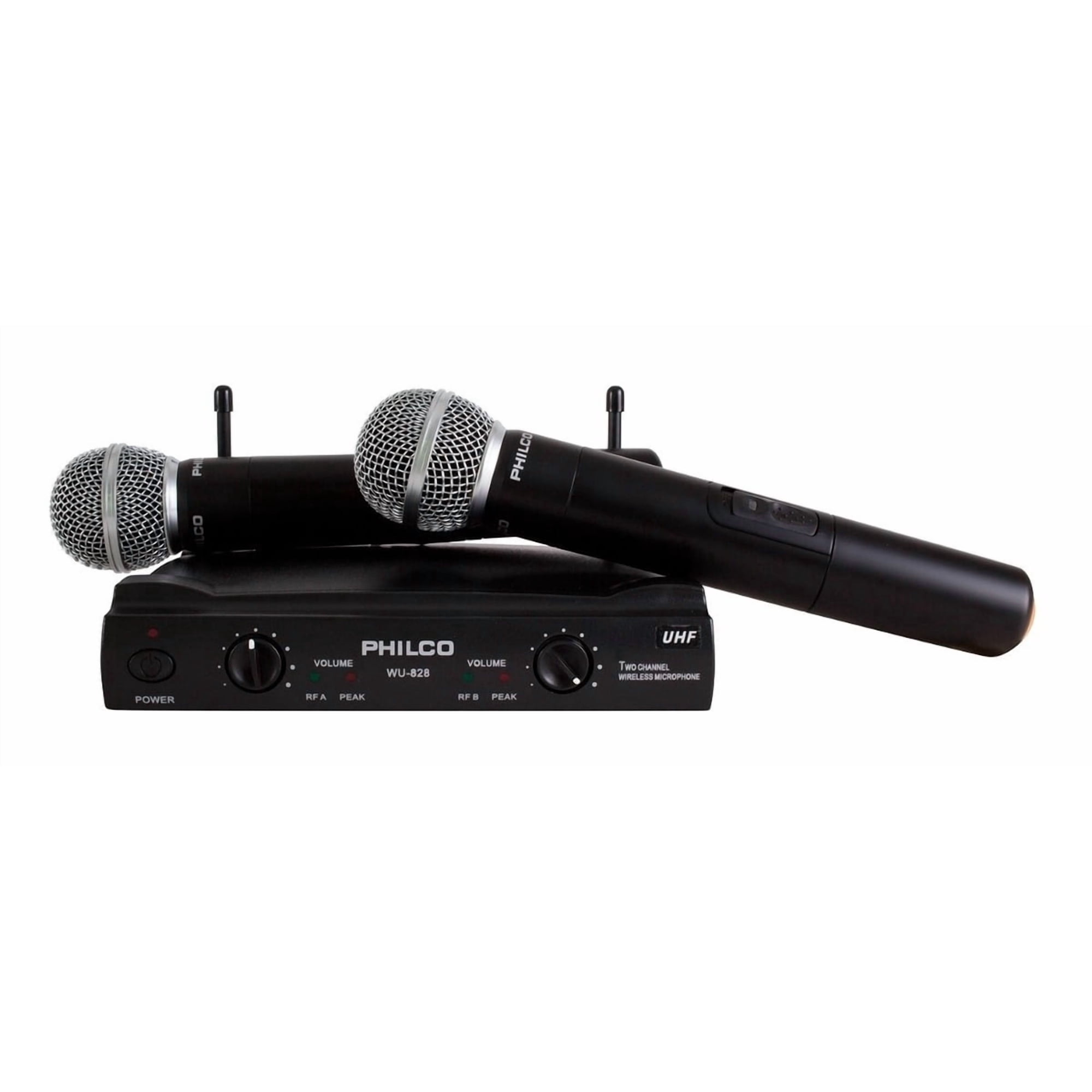 Set De 2 Micrófonos Inalámbricos Uhf Philco