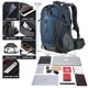 thumbnail image 2 of Mochila FENGDONG impermeable ligera de 40 L para senderismo azul, 2 of 6