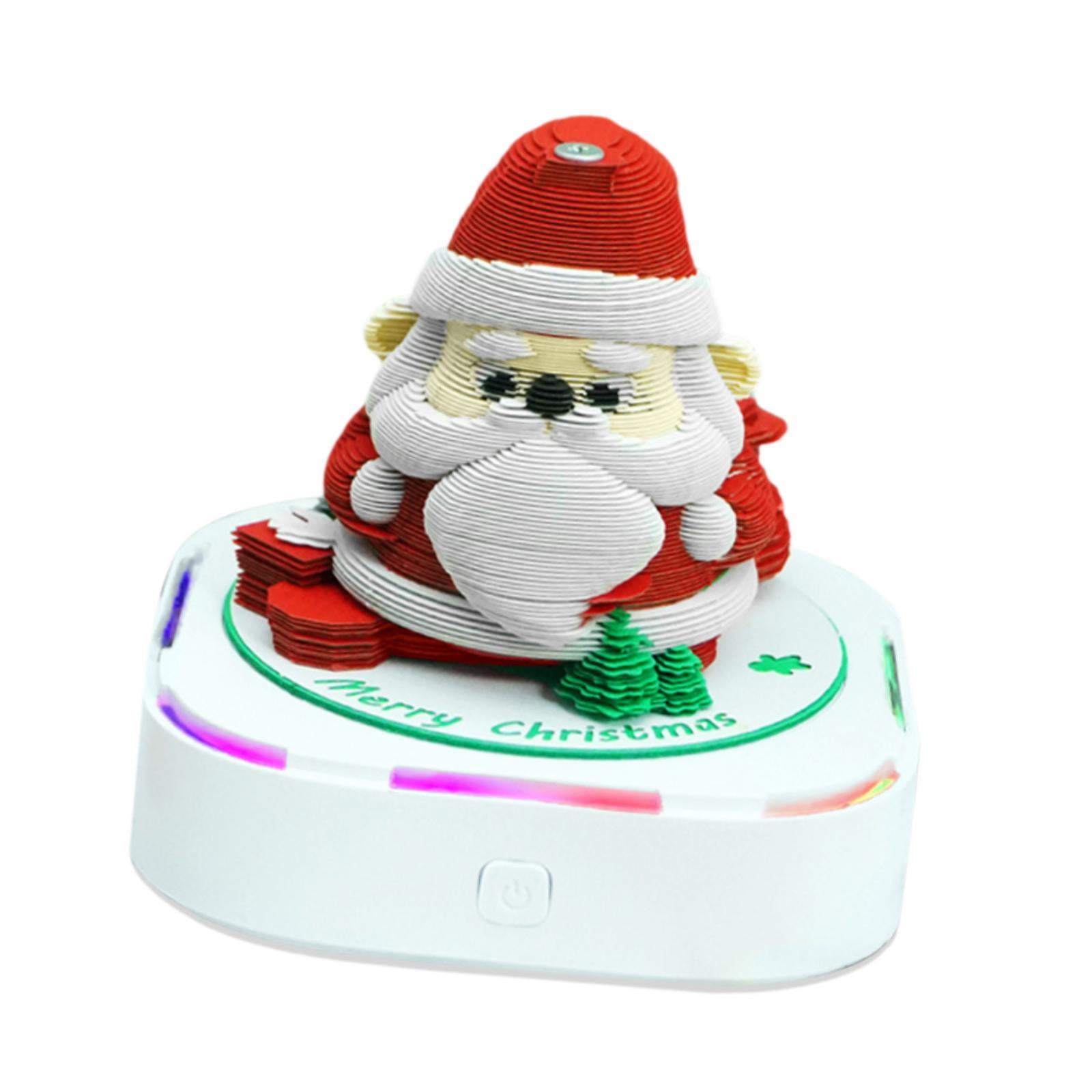 Bothyi - Bloc De Notas 3d Calendario De Escritorio De Papel Diy Nota Para El Hogar Oficina Papá Noel Con Luz