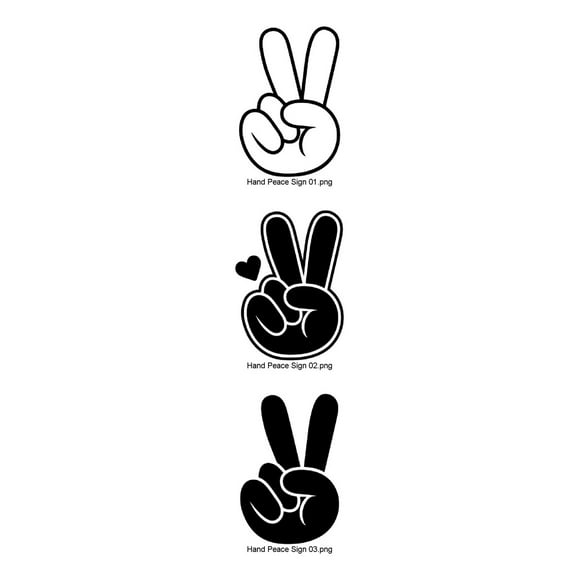 Sticker Hand Peace Sign Señal V Simbolo Paz Auto Camioneta