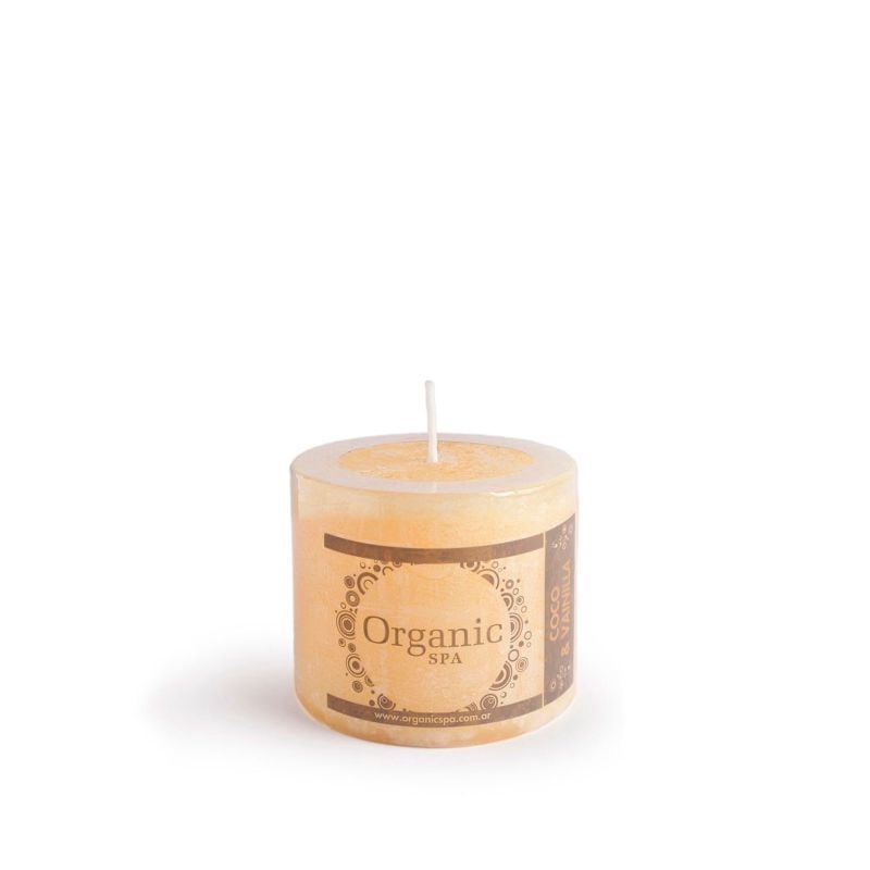 Vela 6 X 6 Coco Vainilla 1 Un Organic Spa