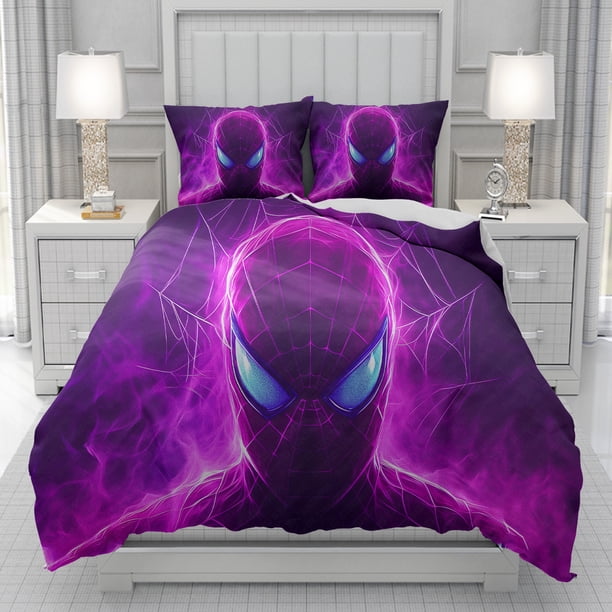 x452 Bed SheetsSpider Man superheroes Duvet Cover men women/Children KID Printing cartoon Bedding Set Comforter Bed Soft 3-Piece Bedding Set (1 Duvet Cover + 2 Pillow Shams) nj452