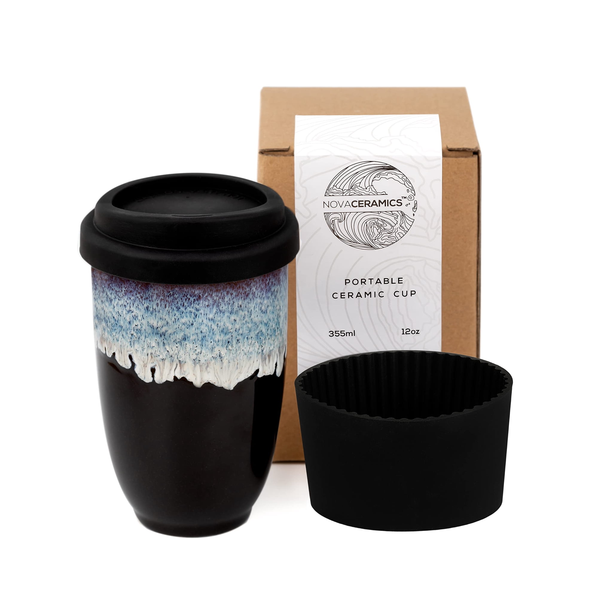 Taza De Café De Viaje Nova Ceramics De 355 Ml, Apta Para Microondas Y Lavavajillas