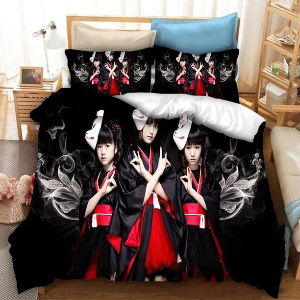 BABYMETAL-Children's Rock Band Bedding Set Duvet Cover Set Comforter Polyester Quilt Cover Pillowcase Kids Bedding Set