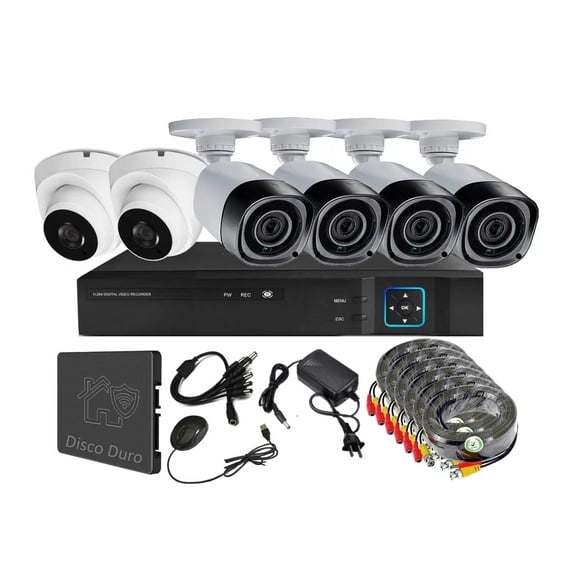 Kit 6 Cámaras Seguridad Mixto HD con Disco Duro M61HDD