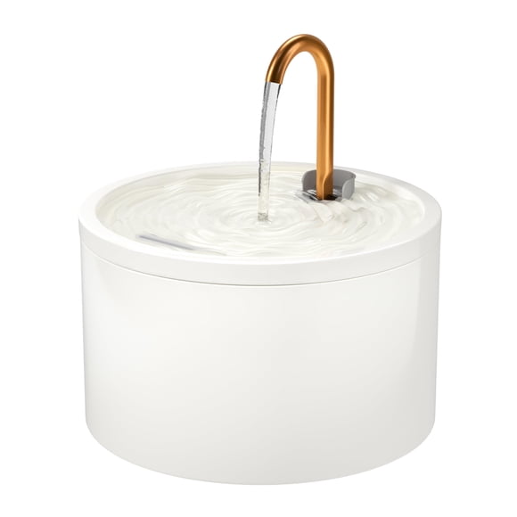 Fuente de agua de cerámica para gatos DOOOB de 2,1 L con bomba y filtro, color blanco